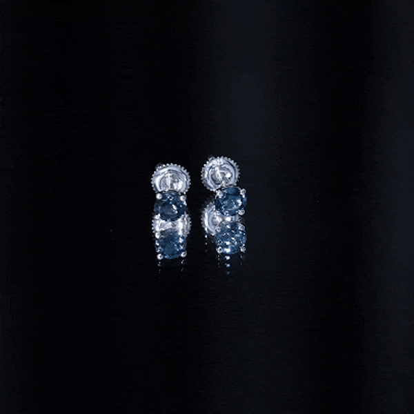 Genuine London Blue Topaz Solitaire Stud Earrings in Prong Setting AAA - Rosec Jewels