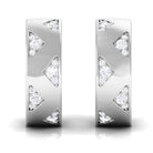 Certified Moissanite Hinged Hoop Earrings for Women D-VS1 - Rosec Jewels