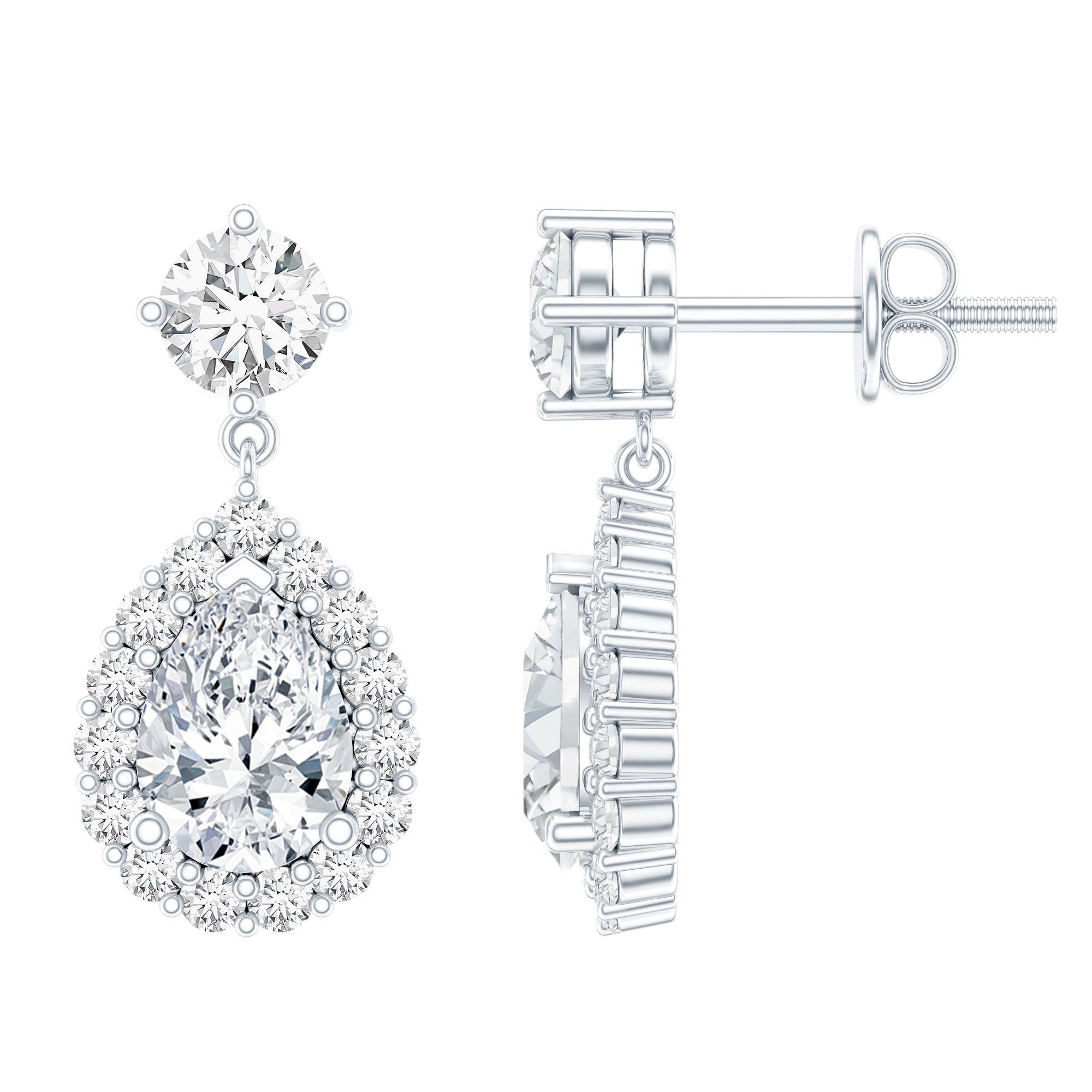 2.50 CT Moissanite Bridal Dangle Earrings in Prong Setting