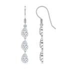 Certified Moissanite Dangling Wedding Earrings for Bride D-VS1 - Rosec Jewels