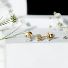Certified Lab Grown Diamond 4 Prong Stud Earrings Lab - ( EF-VS ) - Rosec Jewels