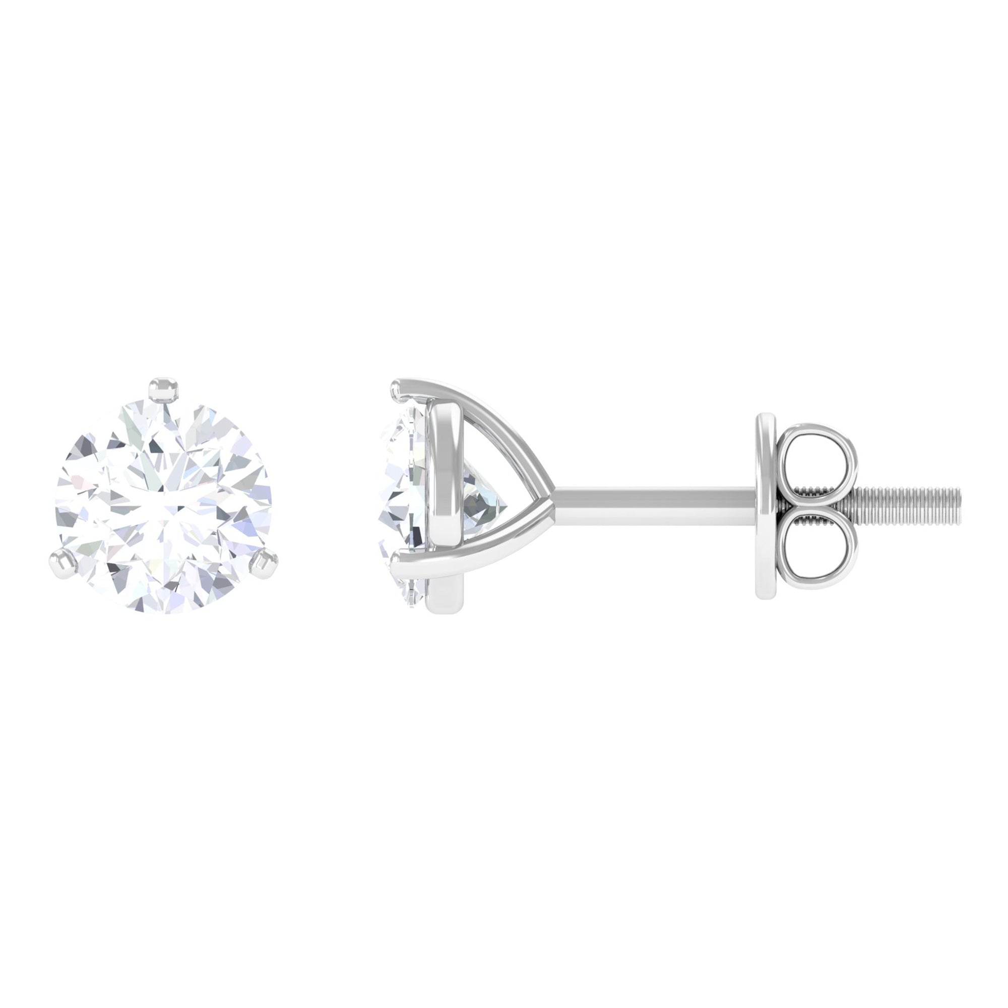 Solitaire Lab Grown Diamond Martini Stud Earrings Lab Grown Diamond - ( EF-VS ) - Color and Clarity - Rosec Jewels