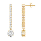 2 Carat Lab Grown Diamond Drop Earrings with IGI Certificate Lab - ( E-VS1 ) - Rosec Jewels