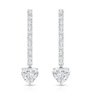 Lab Grown 2 Carat Diamond Bridal Drop Earrings with IGI Certificate Lab - ( E-VS1 ) - Rosec Jewels
