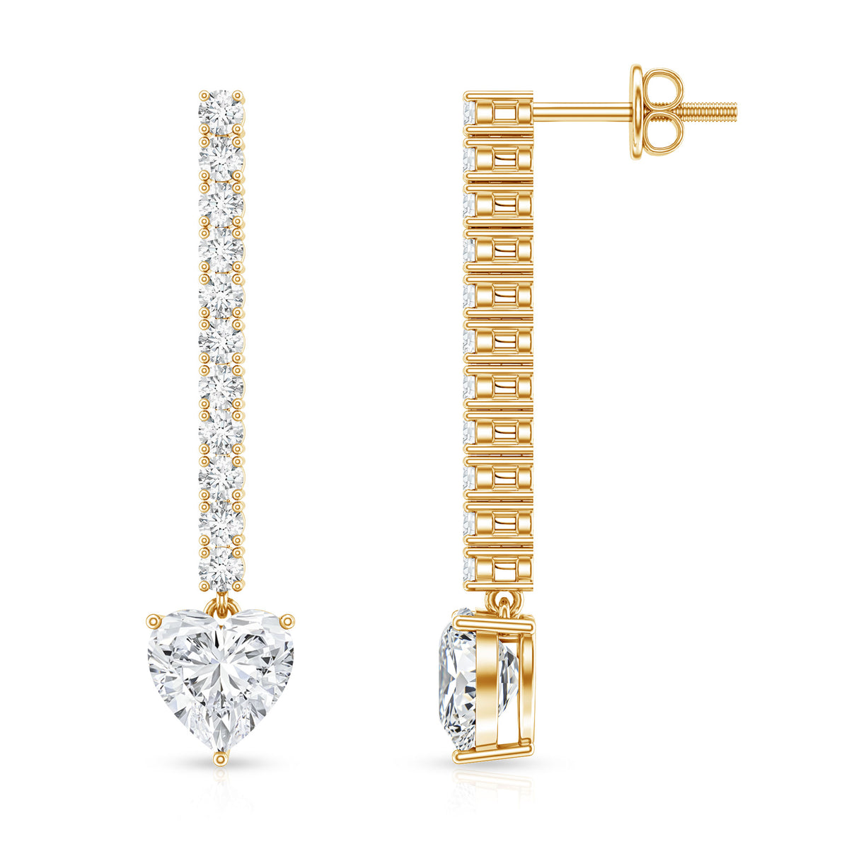 Lab Grown 2 Carat Diamond Bridal Drop Earrings with IGI Certificate Lab - ( E-VS1 ) - Rosec Jewels