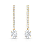2 Carat Lab Grown Diamond Bridal Drop Earrings with IGI Certificate Lab - ( E-VS1 ) - Rosec Jewels