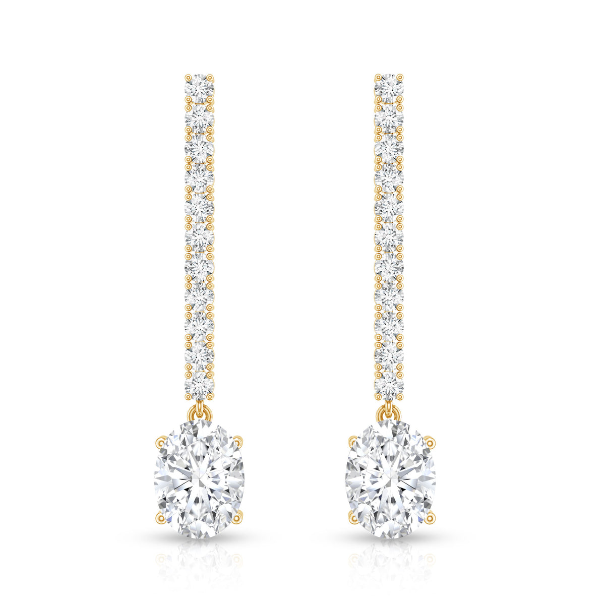2 Carat Lab Grown Diamond Bridal Drop Earrings with IGI Certificate Lab - ( E-VS1 ) - Rosec Jewels