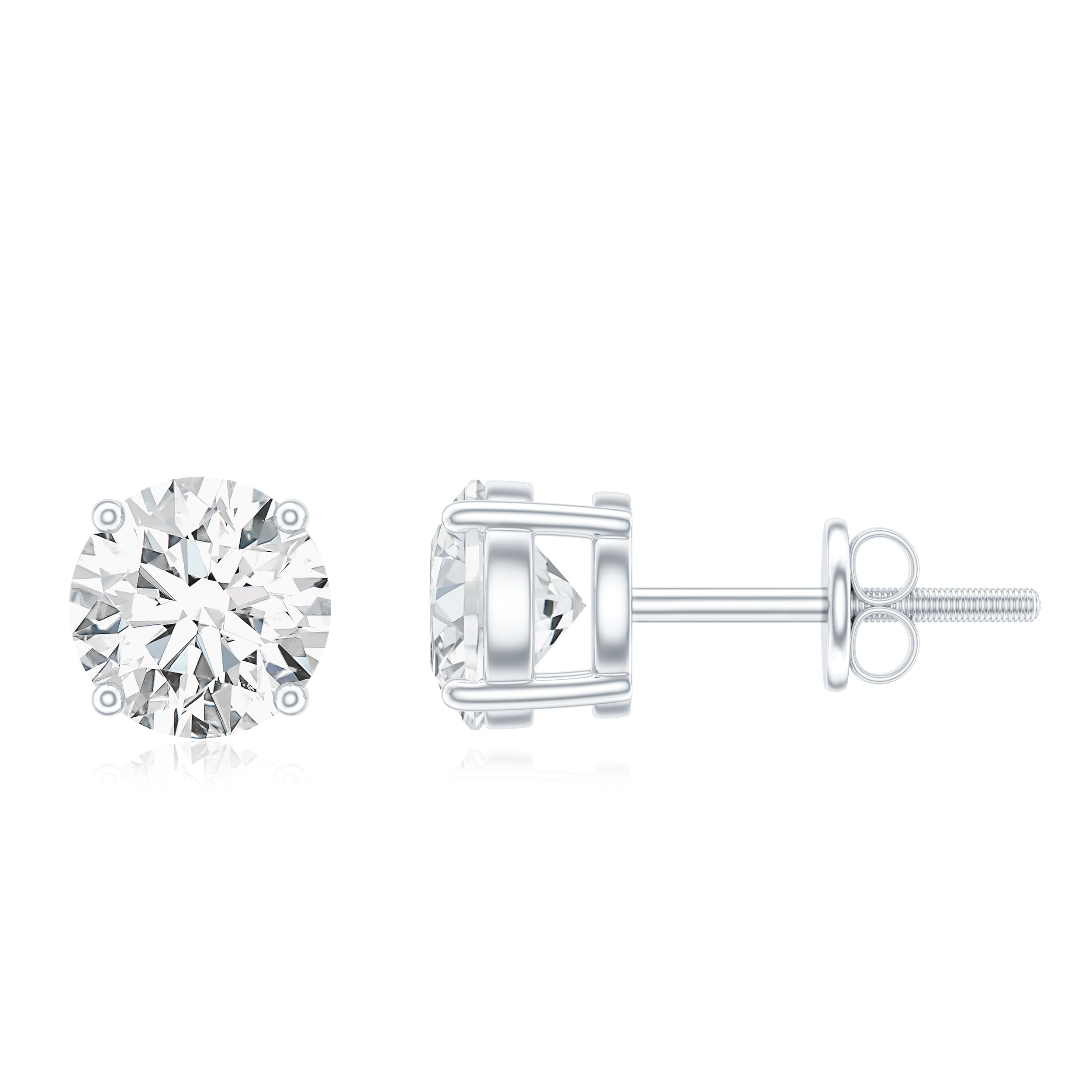 1.50 CT Moissanite Solitaire Stud Earrings D-VS1 - Rosec Jewels
