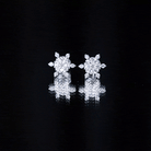 Rosec Jewels-Certified Diamond Snowflake Stud Earrings with Screw Back