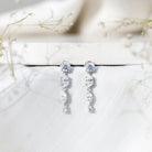 Multi Shape Lab Grown Diamond Dangle Earrings For Bride Lab - ( EF-VS ) - Rosec Jewels