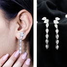 Pear Shape Lab Grown Diamond Dangling Earrings for Women Lab - ( EF-VS ) - Rosec Jewels
