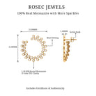 1.75 CT Certified Moissanite Geometric Stud Earrings Moissanite - ( D-VS1 ) - Color and Clarity - Rosec Jewels