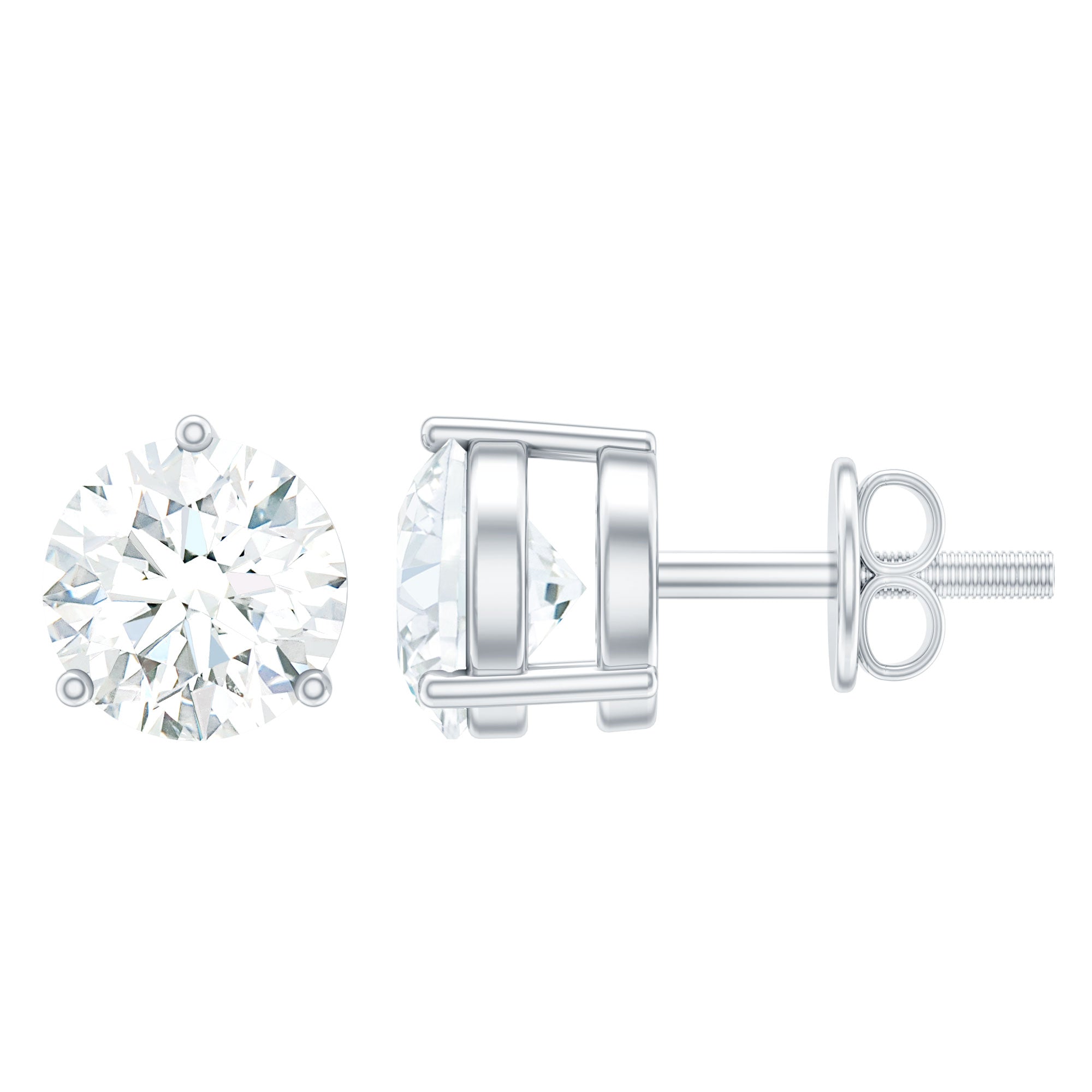 Minimal Round Moissanite Stud Earrings