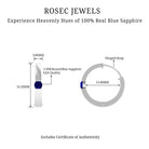 Minimal Blue Sapphire Hinged Hoop Earrings in Tension Mount Setting Blue Sapphire - ( AAA ) - Quality - Rosec Jewels