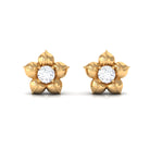 Rosec Jewels-Diamond Flower Petal Stud Earrings in Prong Setting