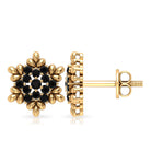 1/2 CT Adorable Black Onyx Floral Cluster Stud Earrings for Women Black Onyx - ( AAA ) - Quality - Rosec Jewels