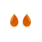 Natural 1 Carat Fire Opal Teardrop Stud Earrings AAA - Rosec Jewels
