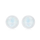 Real Moonstone Solitaire Stud Earrings in Bezel Setting AAA - Rosec Jewels