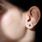 Blue Sapphire and Diamond Celestial Stud Earrings Blue Sapphire - ( AAA ) - Quality - Rosec Jewels