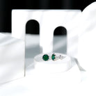 4.3 Carat Certified Lab Created Emerald Floral Stud Earrings AAAA - Rosec Jewels