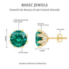 4.3 Carat Certified Lab Created Emerald Floral Stud Earrings AAAA - Rosec Jewels