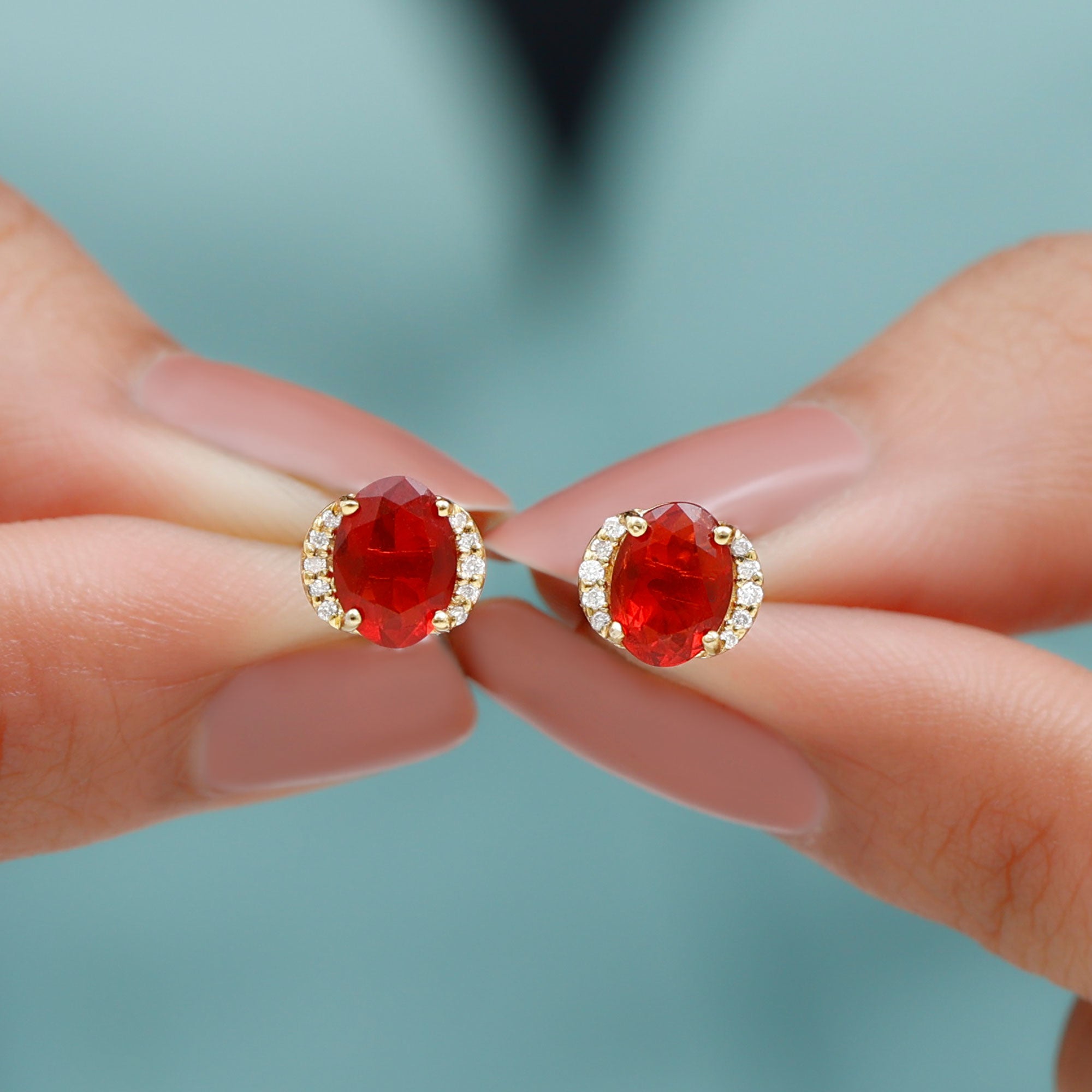 Handmade Fire Opal Earrings Online For Sale Rosec Jewels Rosec Jewels UK