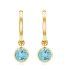 2.25 CT Bezel Set Sky Blue Topaz Hoop Drop Earrings in Gold Sky Blue Topaz - ( AAA ) - Quality - Rosec Jewels
