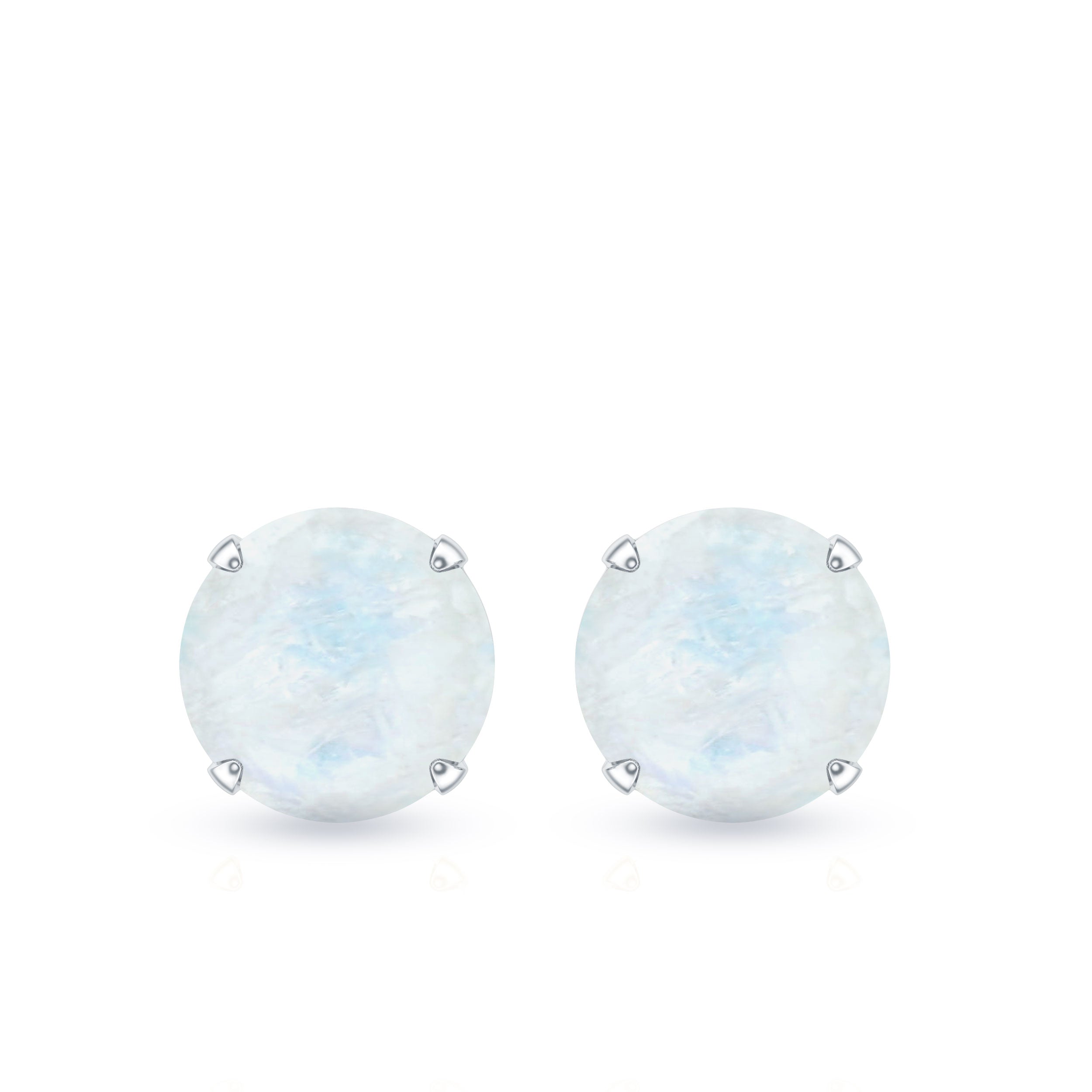 Claw Set Solitaire Moonstone Stud Earrings AAA - Rosec Jewels