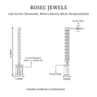 2 Carat Emerald Cut Lab Grown Diamond Bridal Drop Earrings with IGI Certificate Lab - ( E-VS1 ) - Rosec Jewels
