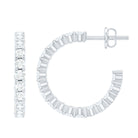 Rosec Jewels-Lab Grown Diamond Hoop Earrings with Screw Back