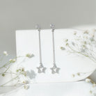 Rosec Jewels-Diamond Star Chain Dangle Earrings