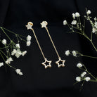 Rosec Jewels-Diamond Star Chain Dangle Earrings