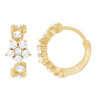 Rosec Jewels-3/4 CT Diamond Floral Hoop Earrings