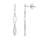 Rosec Jewels-Certified Cubic Zirconia Dangle Earrings in Sterling Silver