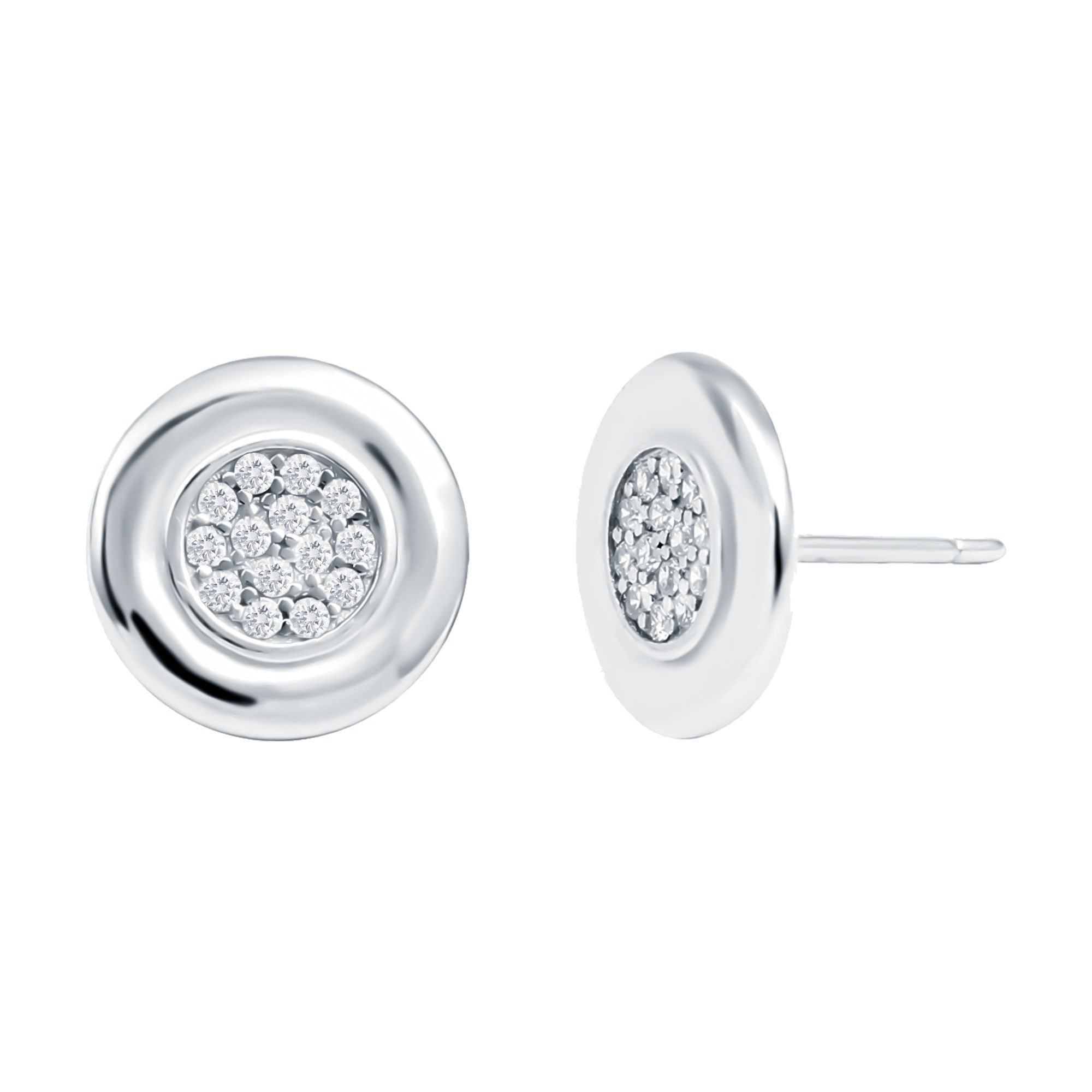 Simulated Diamond Cluster Earrings in Gold Plated Silver