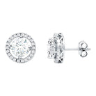 Rosec Jewels-Certified Cubic Zirconia Stud Earrings with Halo