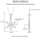 Certified Moissanite Snowflake Necklace Pendant for Women D-VS1 - Rosec Jewels