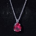 3 CT Pear Cut Lab Grown Ruby Solitaire Pendant Necklace AAAA - Rosec Jewels