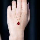 3 CT Pear Cut Lab Grown Ruby Solitaire Pendant Necklace AAAA - Rosec Jewels