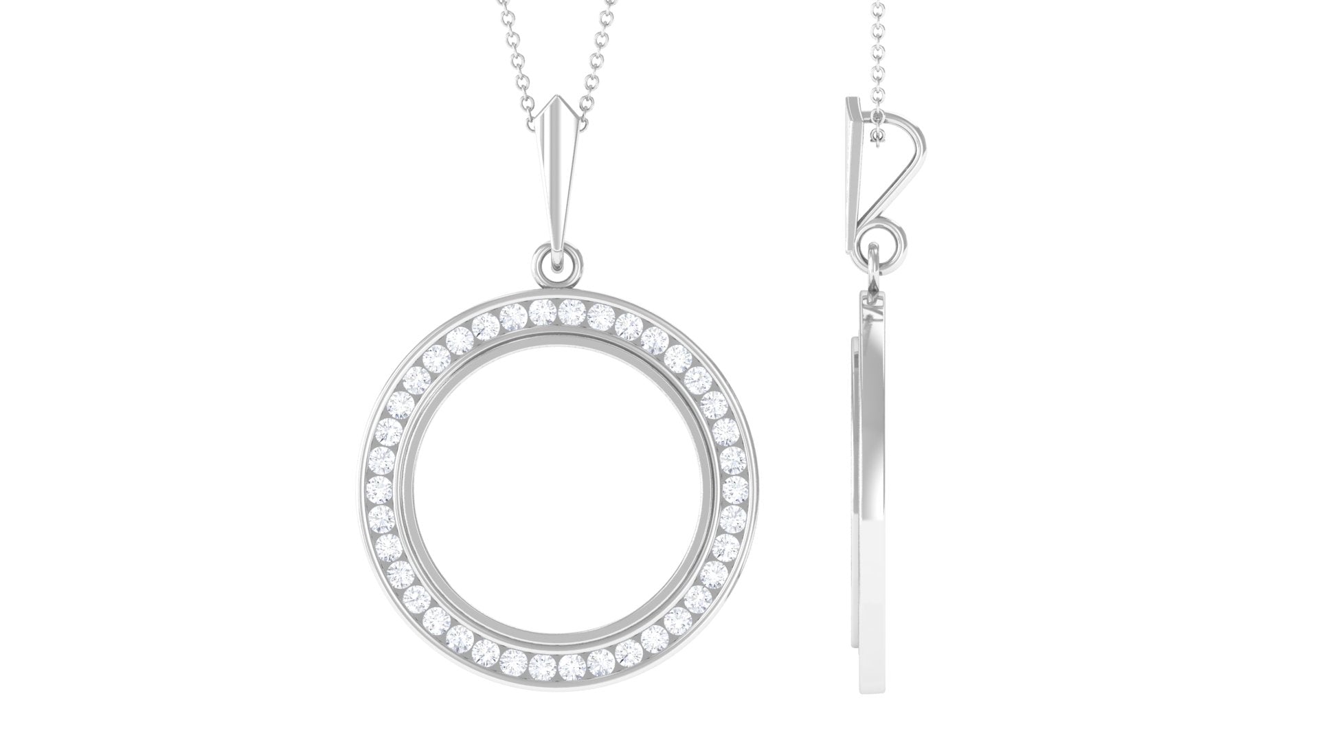 2.25 CT Certified Moissanite Eternity Pendant in Gold