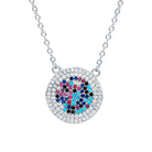 Rosec Jewels-Certified Multi Gemstone Disc Necklace in Sterling Silver
