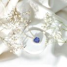 Lab Grown Blue Sapphire Heart of the Ocean Necklace AAAA - Rosec Jewels