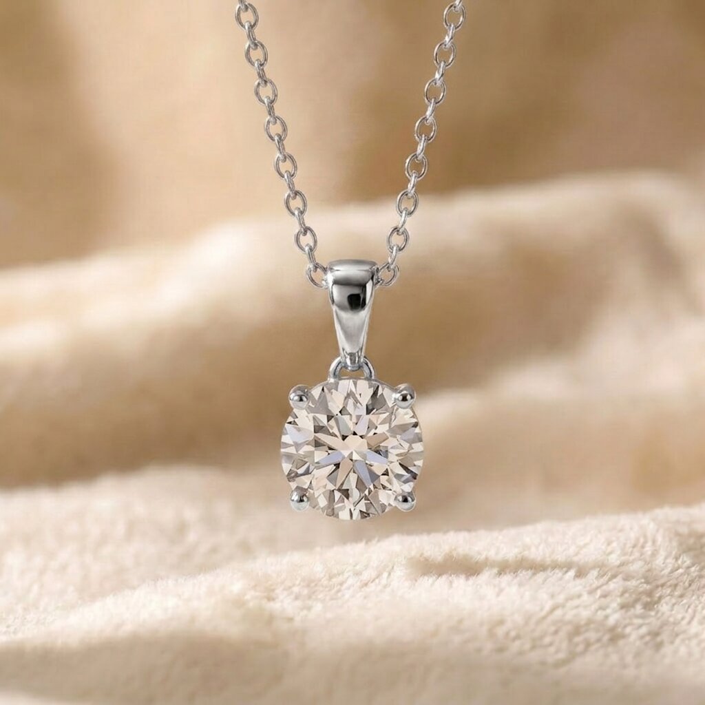 2 Carat IGI Certified Lab Grown Diamond Pendant Necklace Lab - ( E-VS1 ) - Rosec Jewels