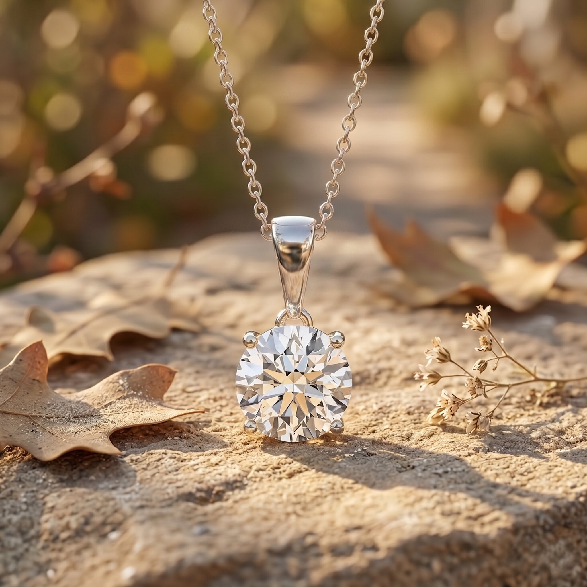 2 Carat IGI Certified Lab Grown Diamond Pendant Necklace Lab - ( E-VS1 ) - Rosec Jewels