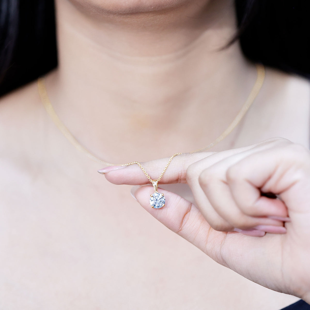 2 Carat IGI Certified Lab Grown Diamond Pendant Necklace Lab - ( E-VS1 ) - Rosec Jewels