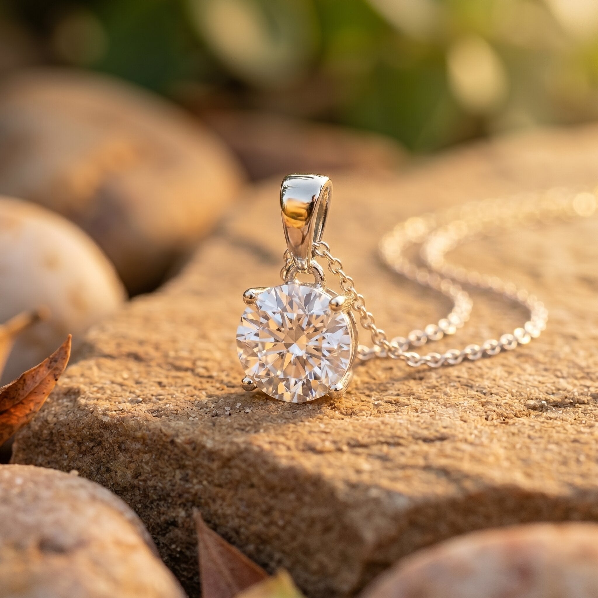 3 Carat Solitaire Lab Grown Diamond Pendant with IGI Certificate Lab - ( E-VS1 ) - Rosec Jewels