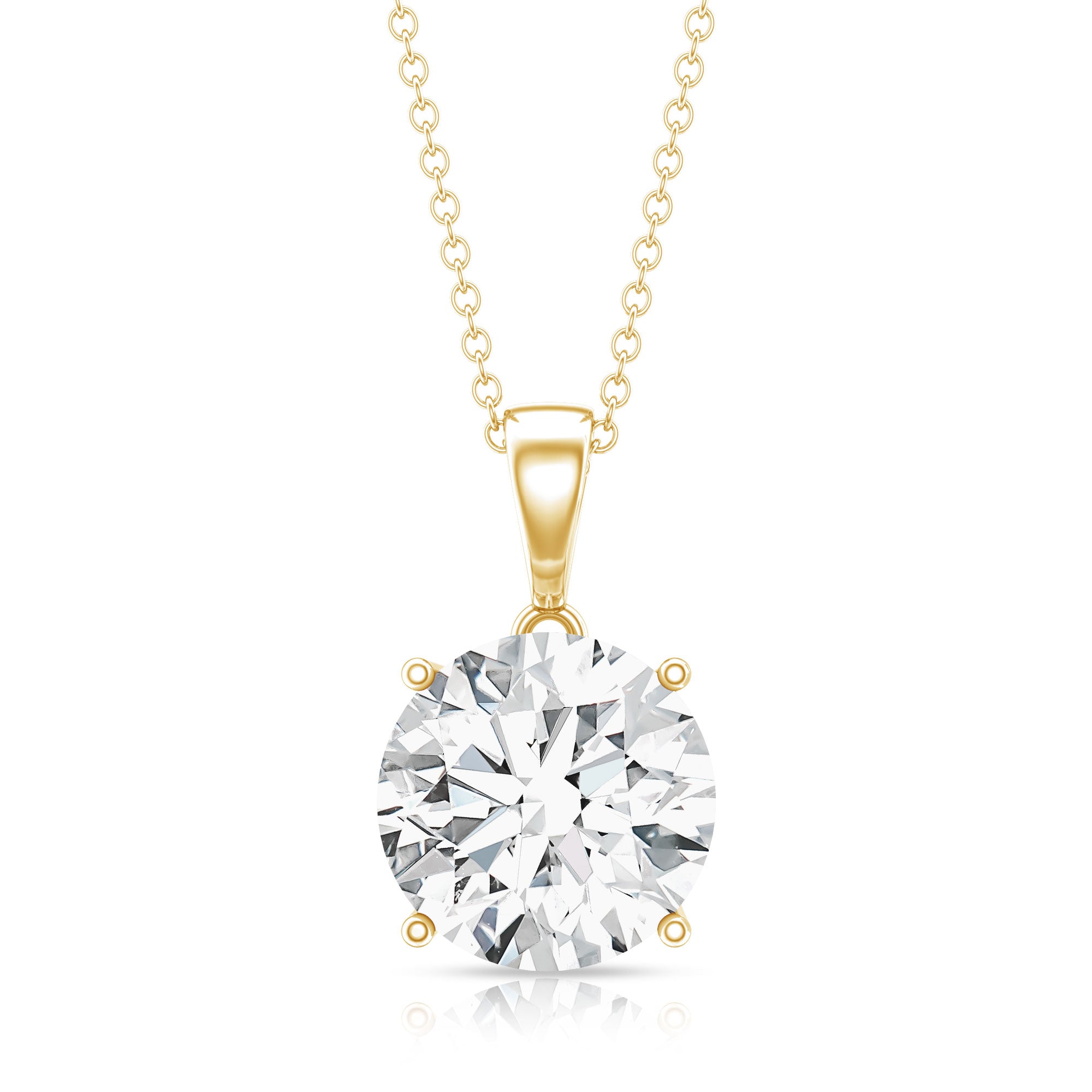 Rosec Jewels-4 Carat IGI Certified Lab Grown Diamond Pendant Necklace