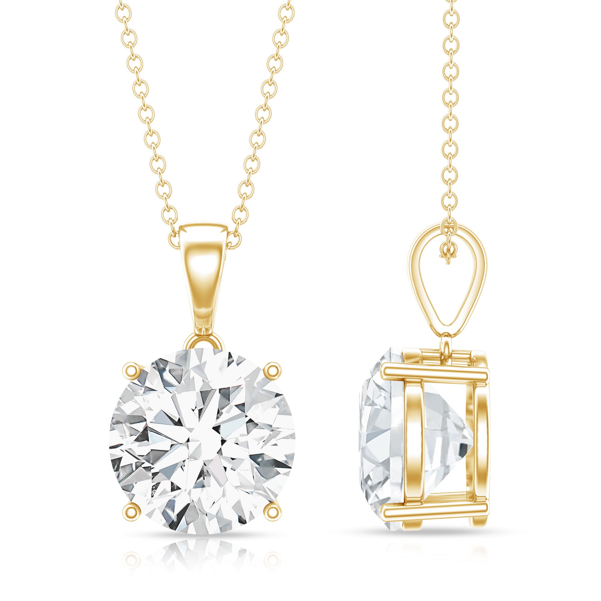 Rosec Jewels-4 Carat IGI Certified Lab Grown Diamond Pendant Necklace