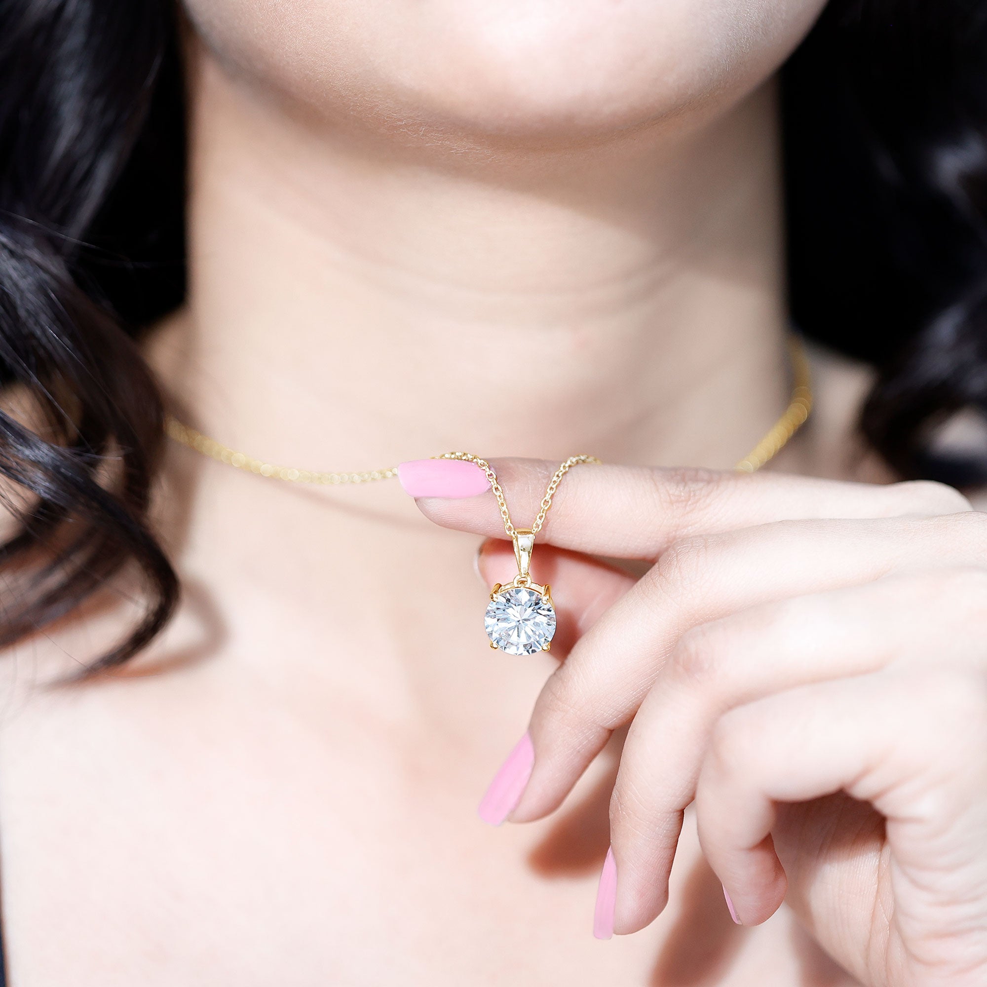 5 Carat IGI Certified Lab Grown Diamond Bridal Necklace Lab - ( E-VS1 ) - Rosec Jewels