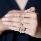 Diamonds Infinity Eternity Pendant Necklace Natural - ( HI-SI ) - Rosec Jewels